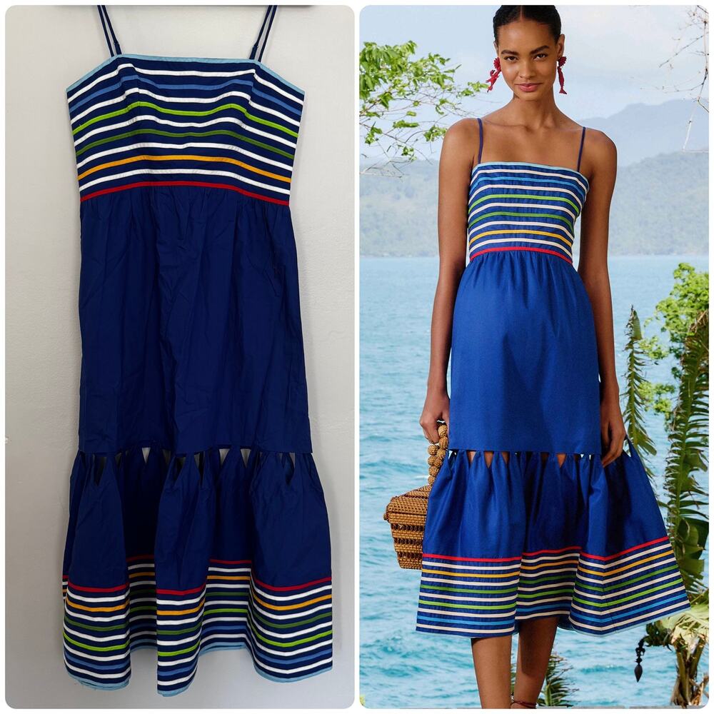 Farm Rio Tiered Cotton Midi Dress